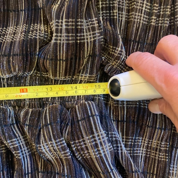 Knox Rose Women's Sz M Shimmery Black Gold Long Sleeve Maxi Dress Holiday Party - Picture 10 of 15